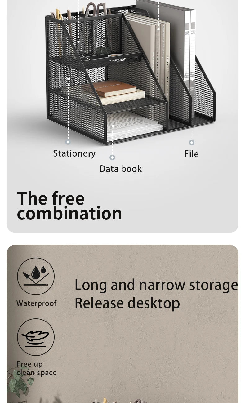 3-Tier Metal Mesh Desk Organizer