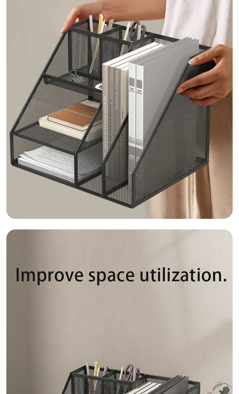 3-Tier Metal Mesh Desk Organizer