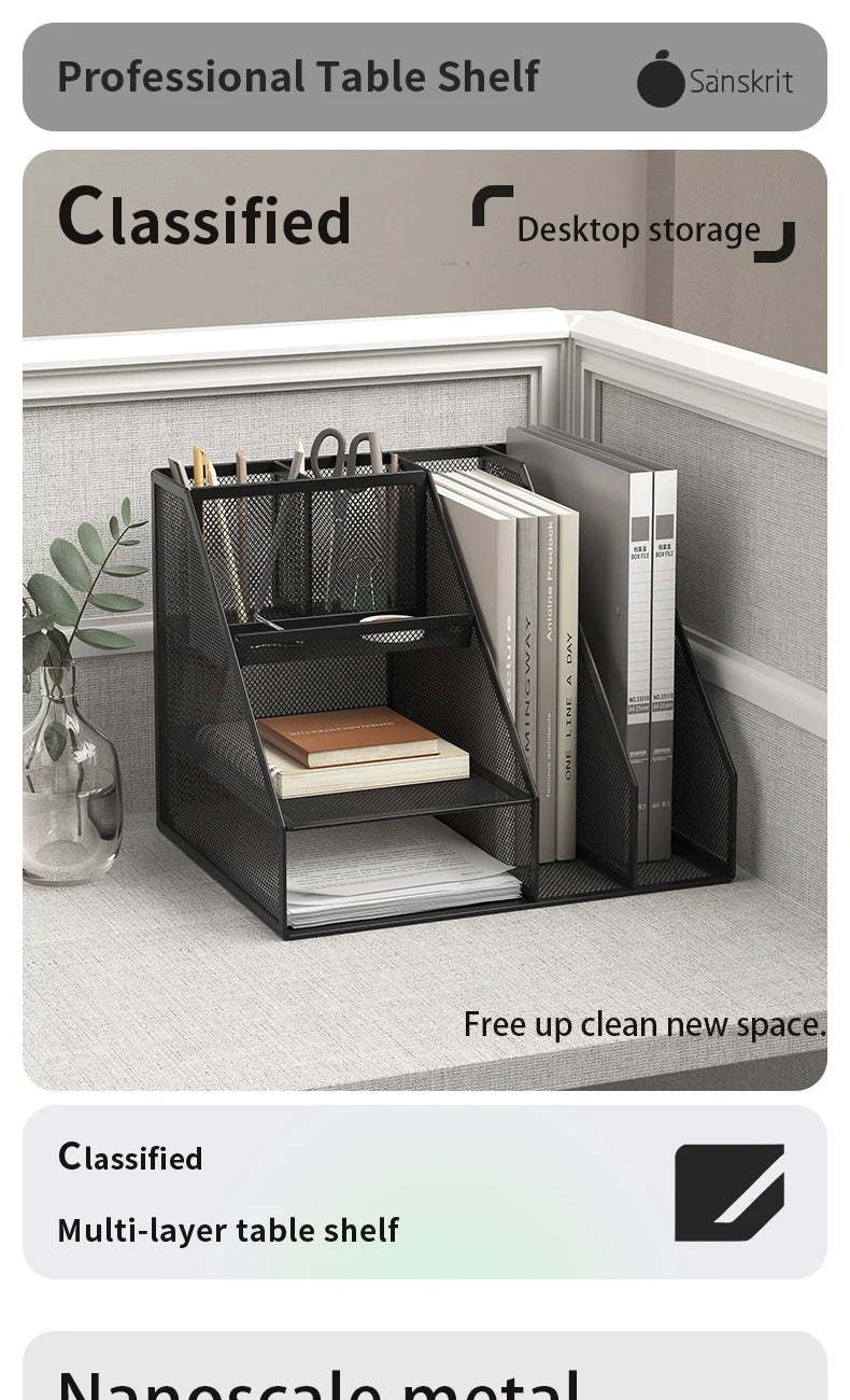 3-Tier Metal Mesh Desk Organizer