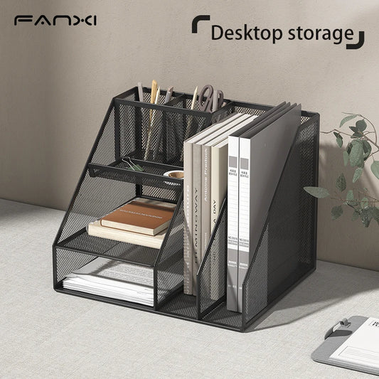 3-Tier Metal Mesh Desk Organizer
