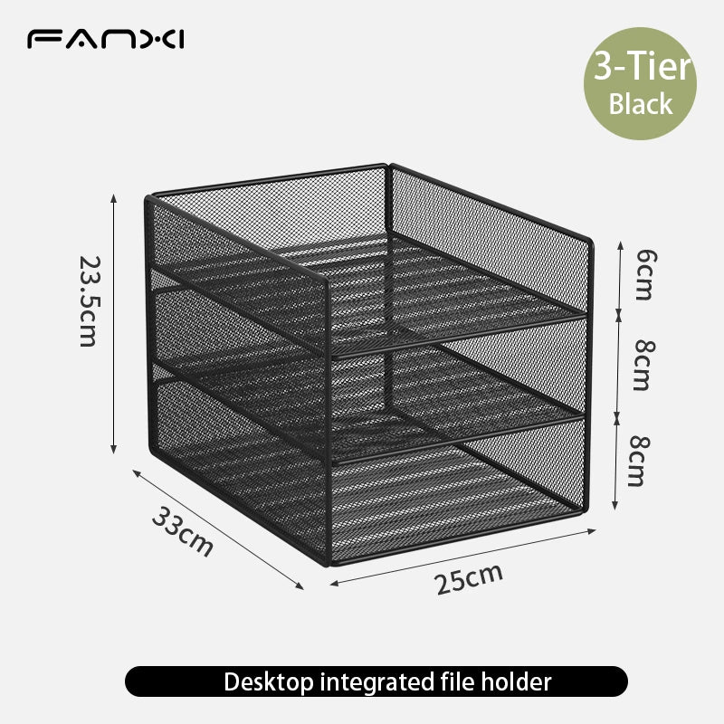 3-Tier Metal Mesh Desk Organizer